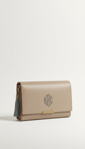 Minimalist Leather Clutch with Monogram